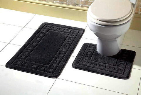 OLIVIA ROCCO Miami Bath Mat Set Ultra Absorbent Non Slip With Pedestal Multi Color Options For Home Hotel Or Guesthouse Durable