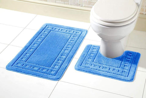 OLIVIA ROCCO Miami Bath Mat Set Ultra Absorbent Non Slip With Pedestal Multi Color Options For Home Hotel Or Guesthouse Durable