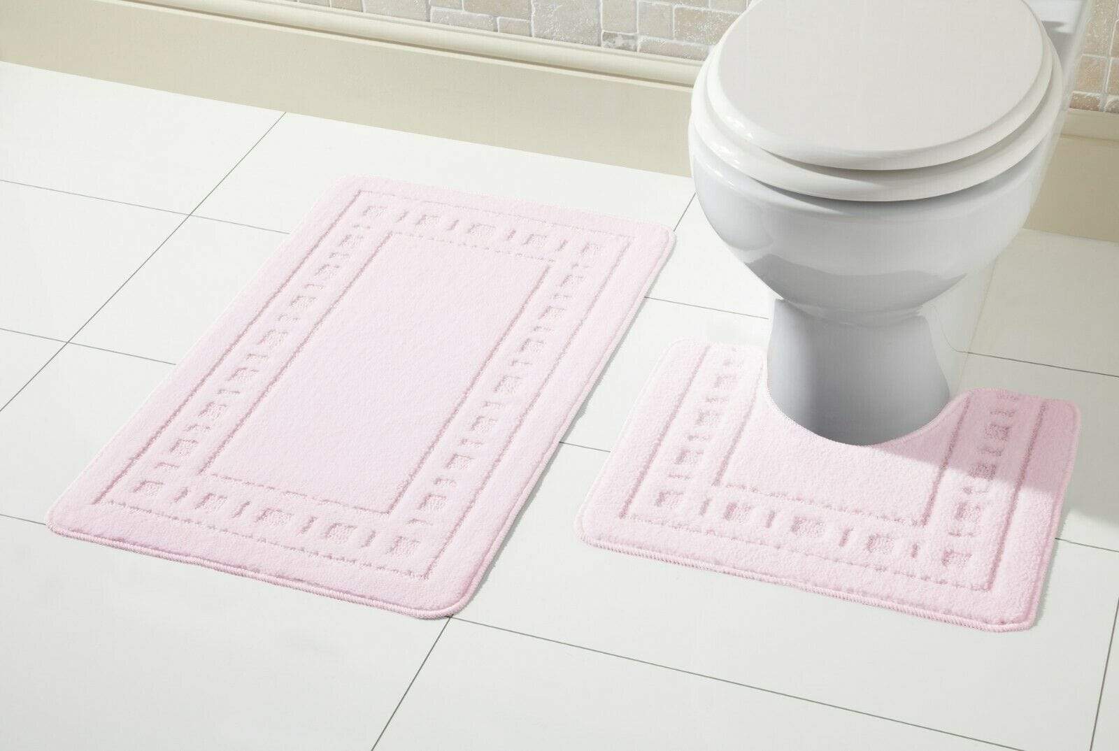 OLIVIA ROCCO Miami Bath Mat Set Ultra Absorbent Non Slip With Pedestal Multi Color Options For Home Hotel Or Guesthouse Durable