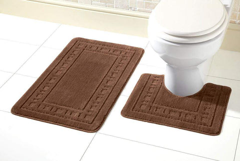 OLIVIA ROCCO Miami Bath Mat Set Ultra Absorbent Non Slip With Pedestal Multi Color Options For Home Hotel Or Guesthouse Durable