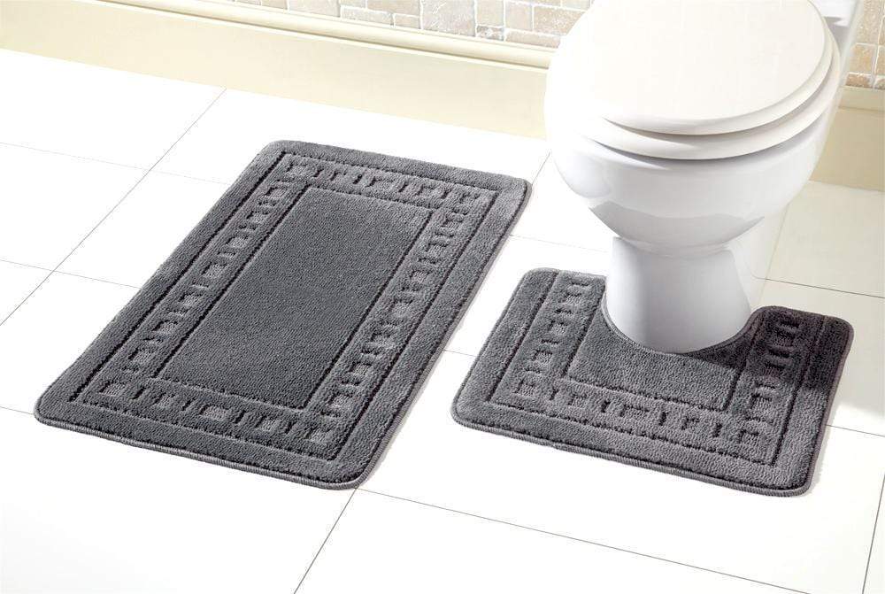 OLIVIA ROCCO Miami Bath Mat Set Ultra Absorbent Non Slip With Pedestal Multi Color Options For Home Hotel Or Guesthouse Durable