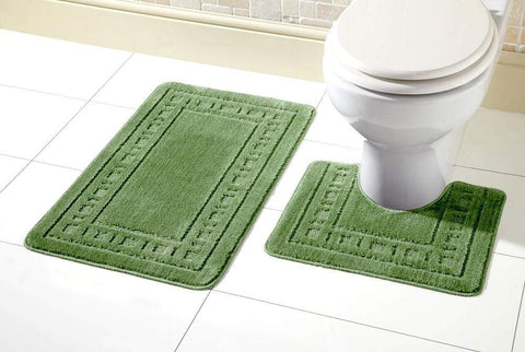 OLIVIA ROCCO Miami Bath Mat Set Ultra Absorbent Non Slip With Pedestal Multi Color Options For Home Hotel Or Guesthouse Durable