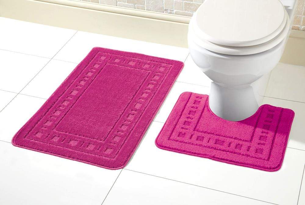 OLIVIA ROCCO Miami Bath Mat Set Ultra Absorbent Non Slip With Pedestal Multi Color Options For Home Hotel Or Guesthouse Durable