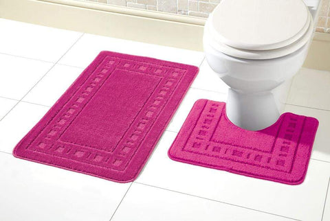 OLIVIA ROCCO Miami Bath Mat Set Ultra Absorbent Non Slip With Pedestal Multi Color Options For Home Hotel Or Guesthouse Durable