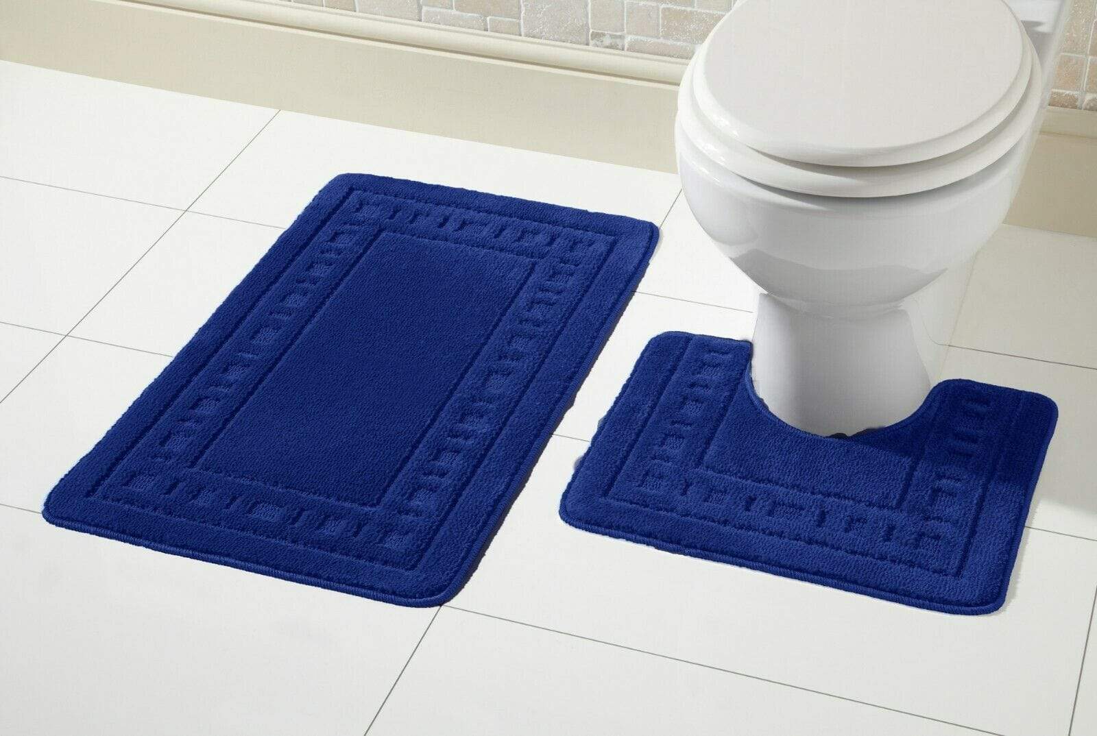 OLIVIA ROCCO Miami Bath Mat Set Ultra Absorbent Non Slip With Pedestal Multi Color Options For Home Hotel Or Guesthouse Durable