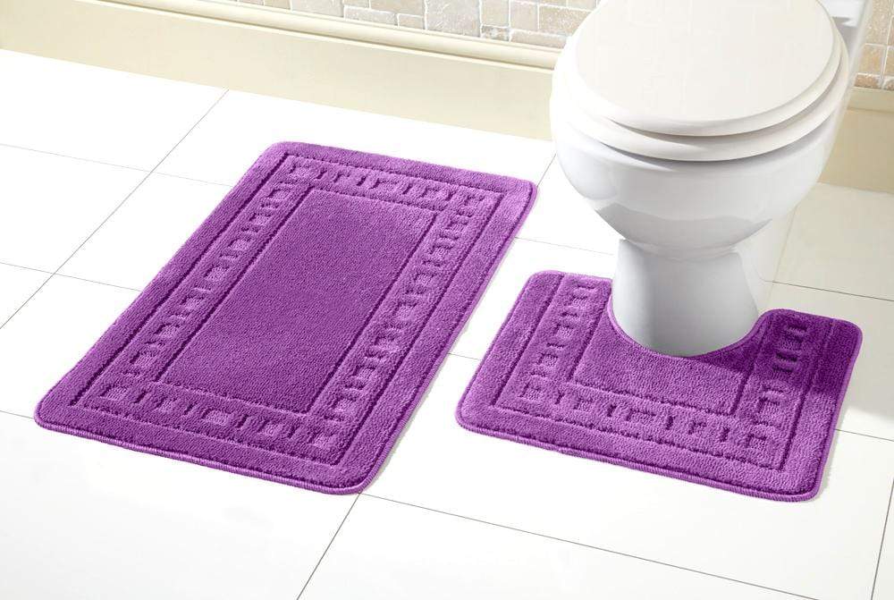 OLIVIA ROCCO Miami Bath Mat Set Ultra Absorbent Non Slip With Pedestal Multi Color Options For Home Hotel Or Guesthouse Durable