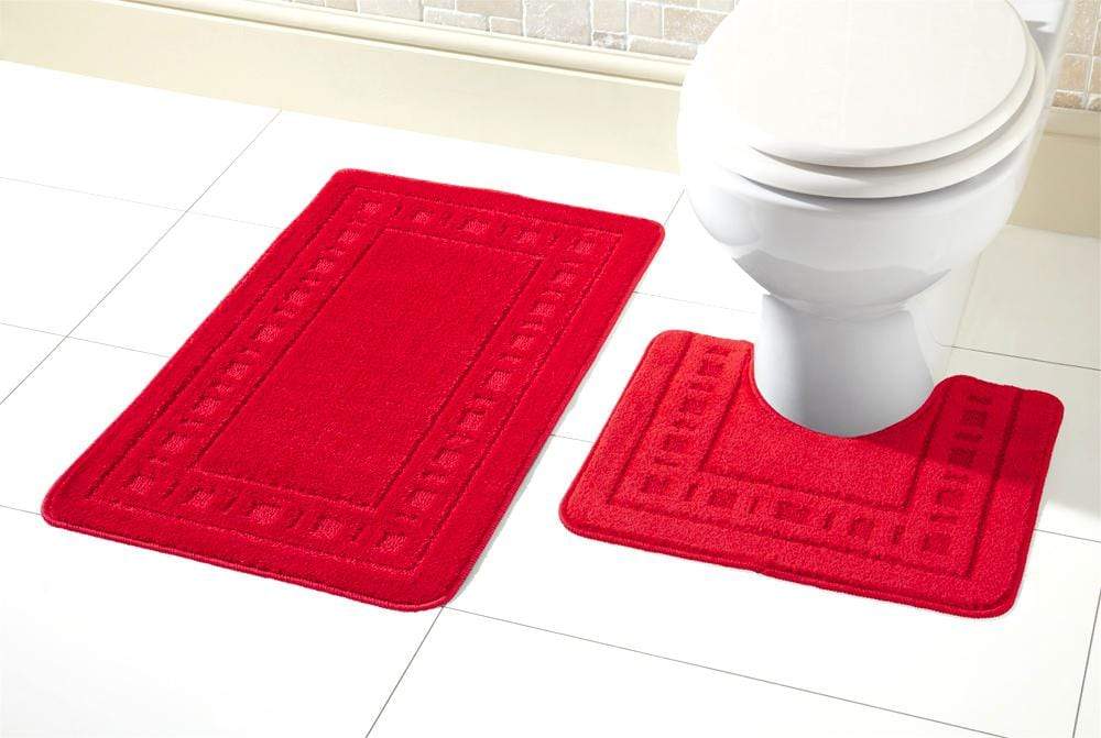 OLIVIA ROCCO Miami Bath Mat Set Ultra Absorbent Non Slip With Pedestal Multi Color Options For Home Hotel Or Guesthouse Durable