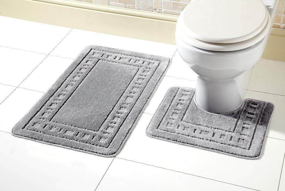 OLIVIA ROCCO Miami Bath Mat Set Ultra Absorbent Non Slip With Pedestal Multi Color Options For Home Hotel Or Guesthouse Durable