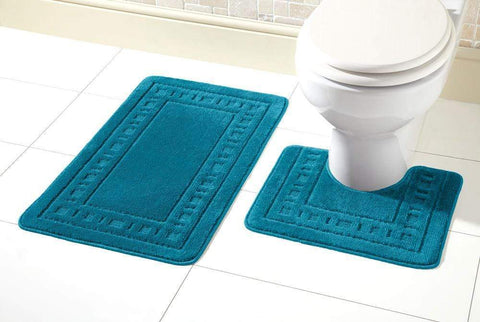 OLIVIA ROCCO Miami Bath Mat Set Ultra Absorbent Non Slip With Pedestal Multi Color Options For Home Hotel Or Guesthouse Durable