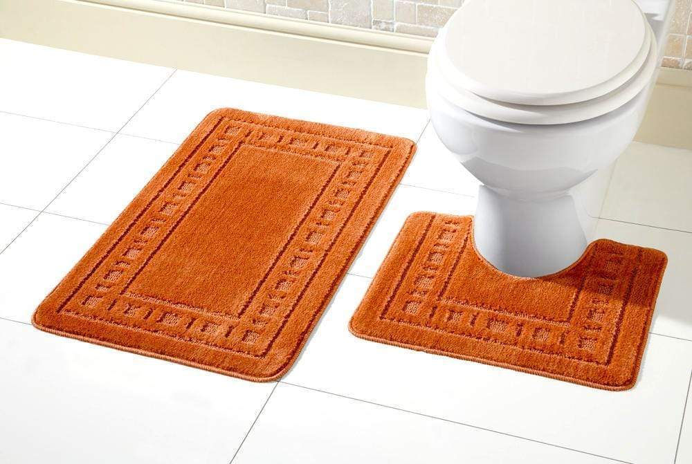 OLIVIA ROCCO Miami Bath Mat Set Ultra Absorbent Non Slip With Pedestal Multi Color Options For Home Hotel Or Guesthouse Durable