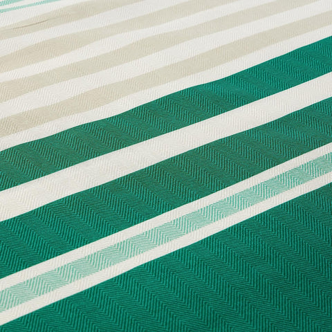 OLIVIA ROCCO Duvet Cover Set Miami Stripes Reversible Hypoallergenic Cotton Blend Grey And Natural Green Multiple Sizes