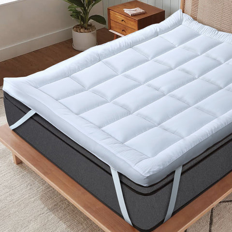 OLIVIA ROCCO Microfibre Mattress Topper Heavy Fill Extra Deep For Ultimate Comfort Anti Allergy Cooling Hypoallergenic Machine Washable