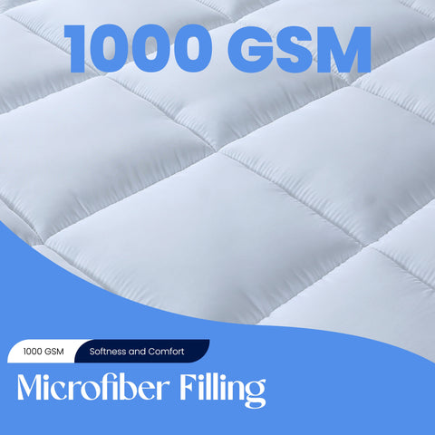 OLIVIA ROCCO Microfibre Mattress Topper Heavy Fill Extra Deep For Ultimate Comfort Anti Allergy Cooling Hypoallergenic Machine Washable
