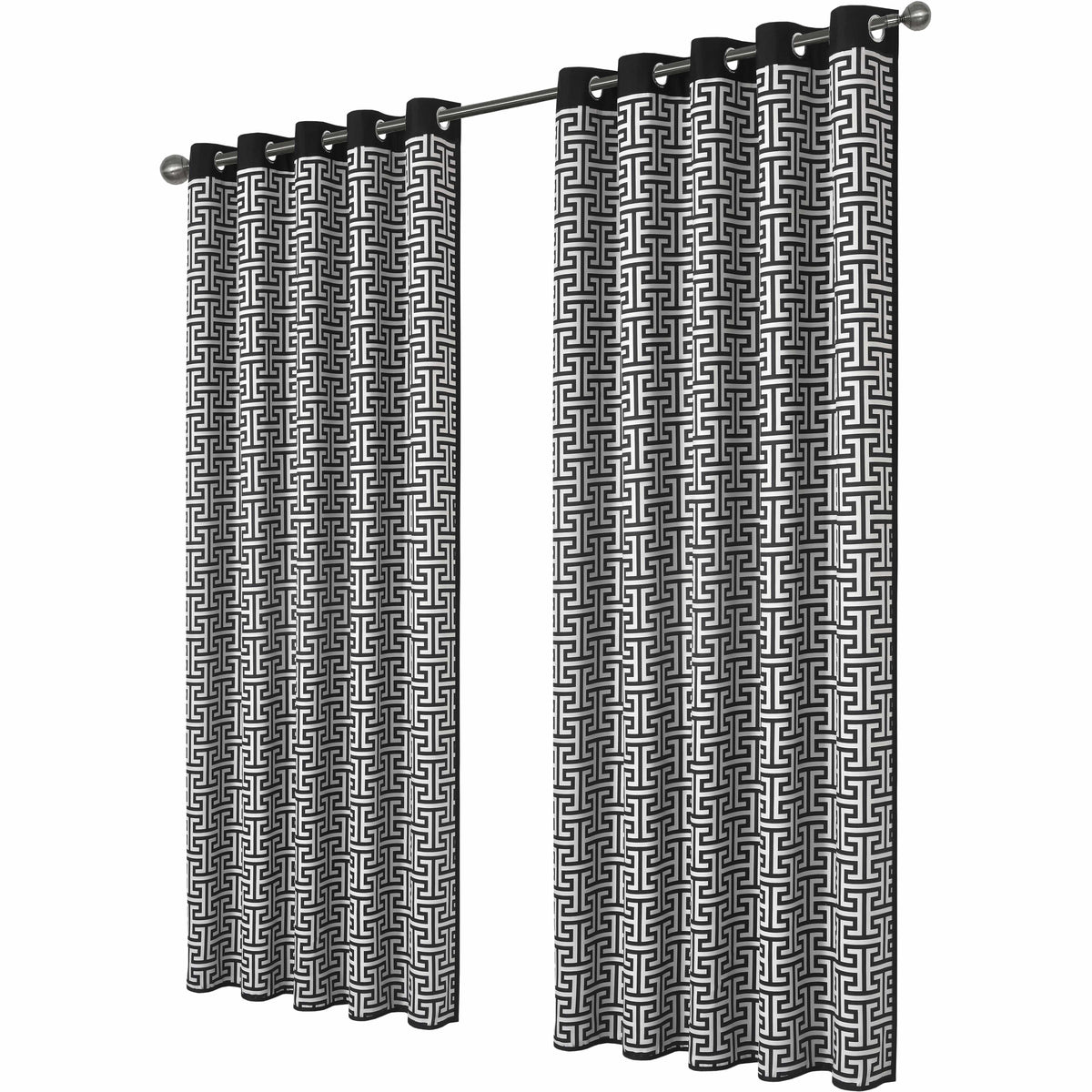 OLIVIA ROCCO Milano Geometric Blackout Curtains Thermal Insulated Eyelet Pair Light Blocking Window Drapes For Living Room Bedroom
