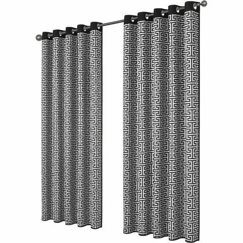 OLIVIA ROCCO Milano Geometric Blackout Curtains Thermal Insulated Eyelet Pair Light Blocking Window Drapes For Living Room Bedroom