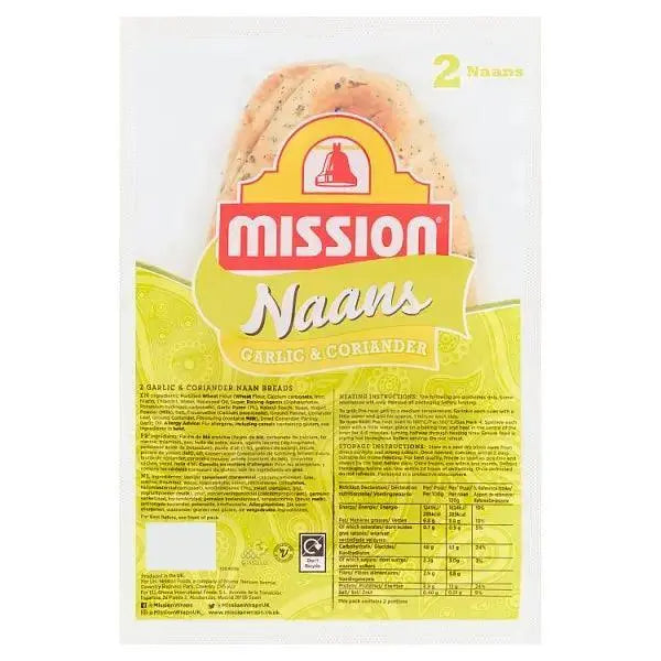 Mission 2 Garlic & Coriander Naan Breads (Case of 6)