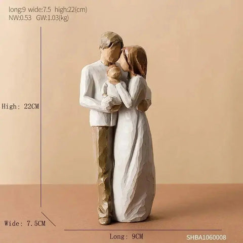 Modern Resin Character Miniature Figurines Home Decoration Accessories Love Gift Desk Decoration Memorial Gift Easter Decoration