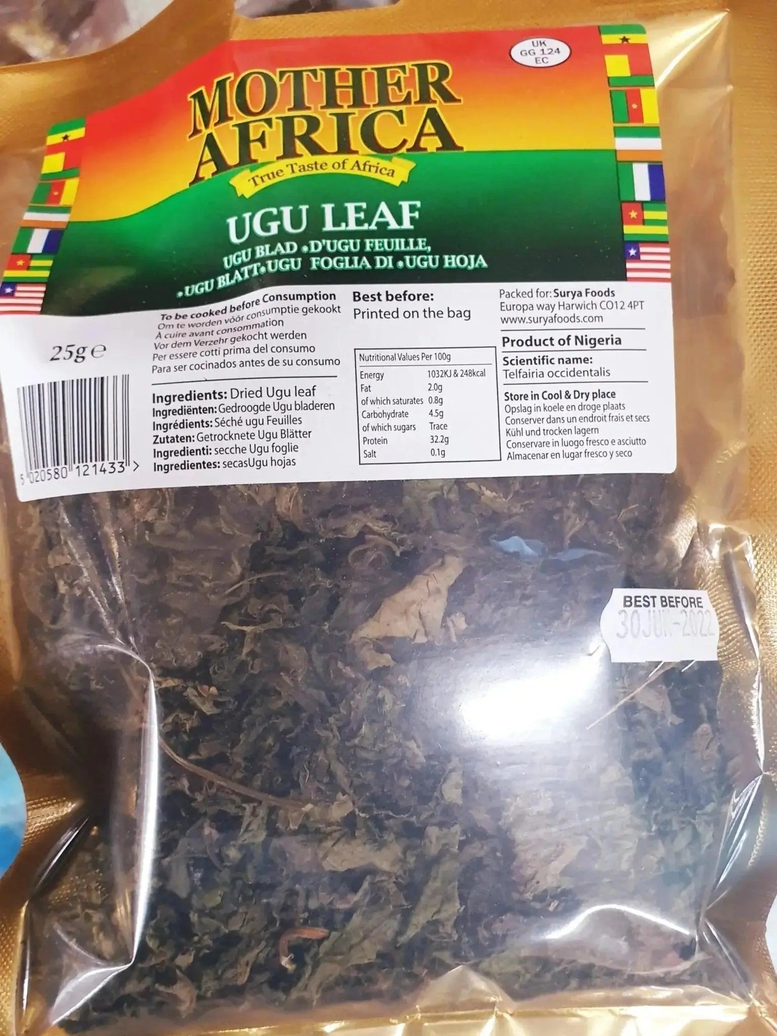 Mother Africa Okazi leaves (Afang Leaf) 25g