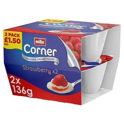 Müller Corner Strawberry 2 x 136 (272g) - Case of 3