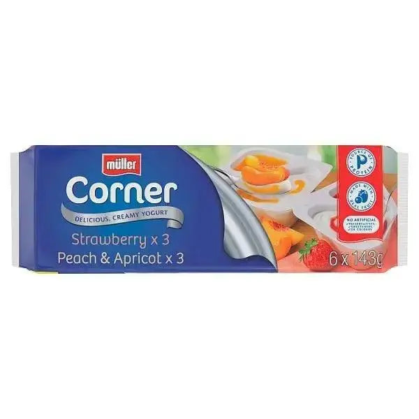 Müller Corner Strawberry and Peach Apricot Yogurts