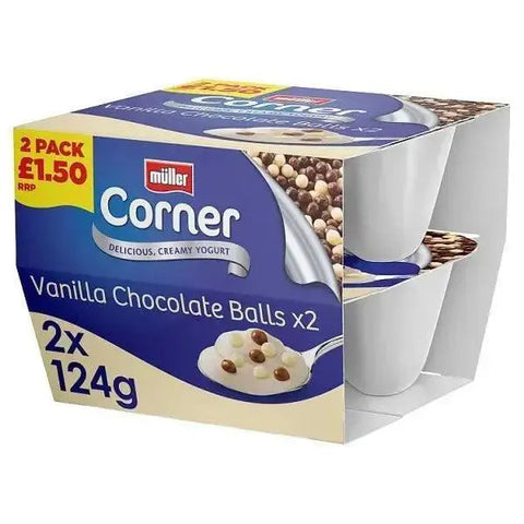 Müller Corner Vanilla Chocolate Balls 2 x 124g (248g) - Case of 3
