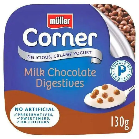 Muller Corner Vanilla Yogurt with Chocolate Digestive Biscuits 130g