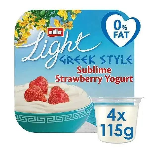 Müller Light Greek Style Sublime Strawberry Yogurt 4 x 115g (460g) (case of 6)