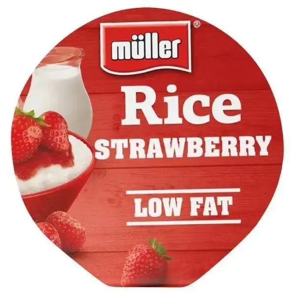 Müller Rice Strawberry Low Fat Pudding Dessert (Case of 12)