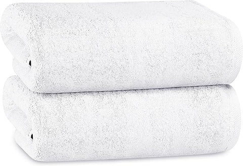OLIVIA ROCCO Bath Sheets 500GSM Ultra Soft Super Absorbent Quick Dry Cotton White Grey Hotel Durable Bulk Pack 12 BBs Hospitals