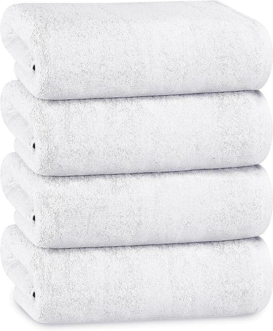 OLIVIA ROCCO Bath Sheets 500GSM Ultra Soft Super Absorbent Quick Dry Cotton White Grey Hotel Durable Bulk Pack 12 BBs Hospitals