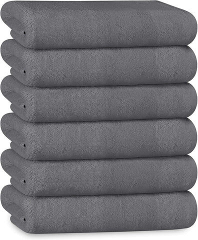 OLIVIA ROCCO Bath Sheets 500GSM Ultra Soft Super Absorbent Quick Dry Cotton White Grey Hotel Durable Bulk Pack 12 BBs Hospitals