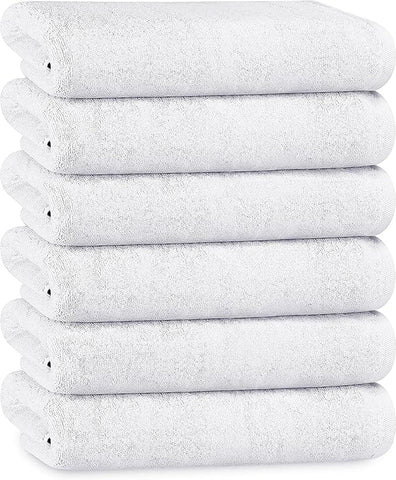 OLIVIA ROCCO Bath Sheets 500GSM Ultra Soft Super Absorbent Quick Dry Cotton White Grey Hotel Durable Bulk Pack 12 BBs Hospitals