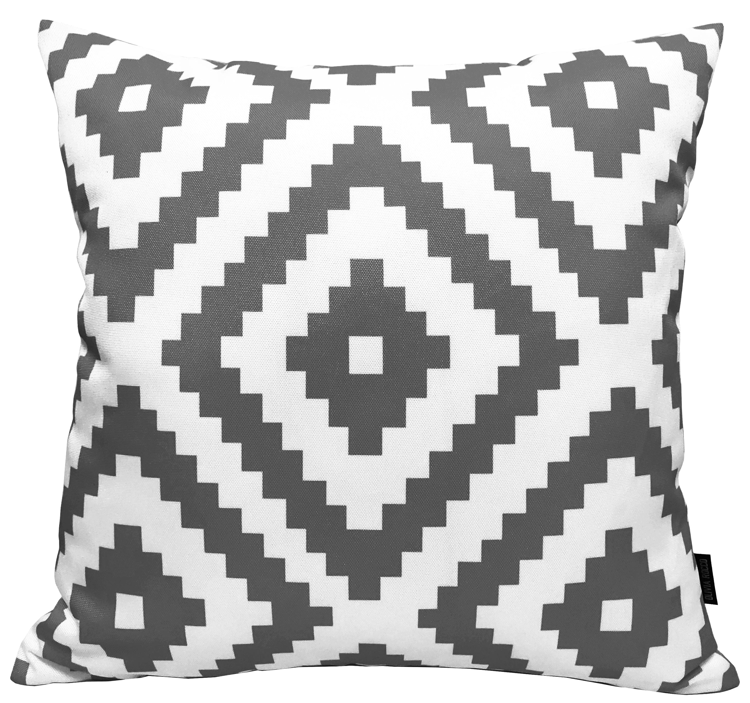 OLIVIA ROCCO Nairobi Charcoal Waterproof Cushion Covers 43 x 43 Cm Reversible Breathable Indoor Outdoor Patio Garden Sofa Bed Chair