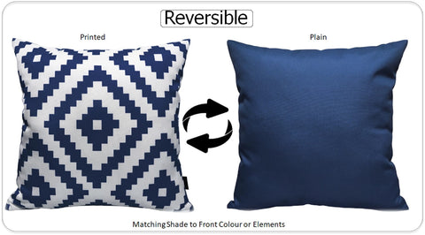 OLIVIA ROCCO Nairobi Navy Waterproof Outdoor Cushion Covers 43x43 CM Weather-Resistant Decorative Cushions For Patio And Garden