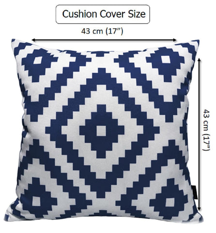 OLIVIA ROCCO Nairobi Navy Waterproof Outdoor Cushion Covers 43x43 CM Weather-Resistant Decorative Cushions For Patio And Garden