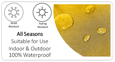 OLIVIA ROCCO Nairobi Ochre Waterproof Outdoor Cushion Covers 43 X 43 cm Weather Resistant for Patio Garden Cushions Indoor and Outdoor Use