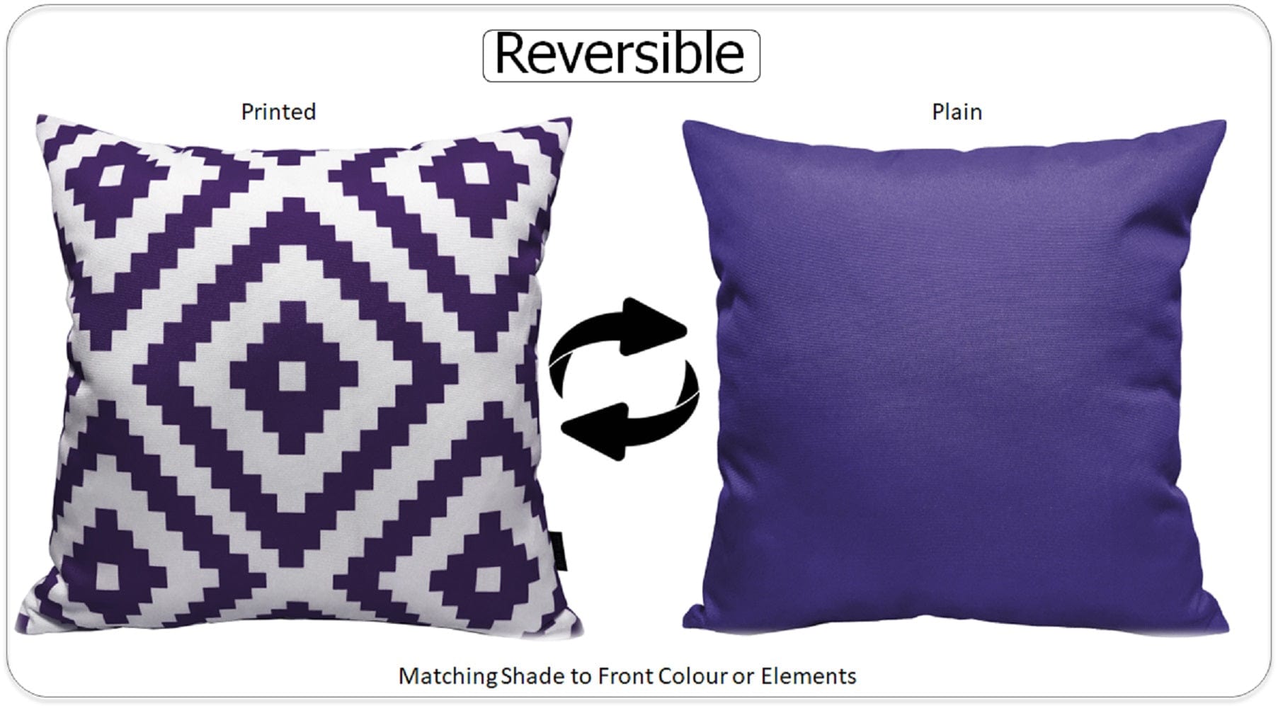 OLIVIA ROCCO Outdoor Scatter Cushion Covers Nairobi Purple 43 X 43 cm Waterproof Weather Resistant for Garden Patio Beach Indoor