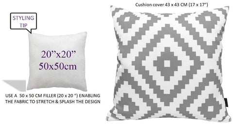 OLIVIA ROCCO Nairobi Silver Waterproof Cushion Covers 43 x 43 cm Reversible Indoor Outdoor Breathable Patio Garden Sofa Bed Chair