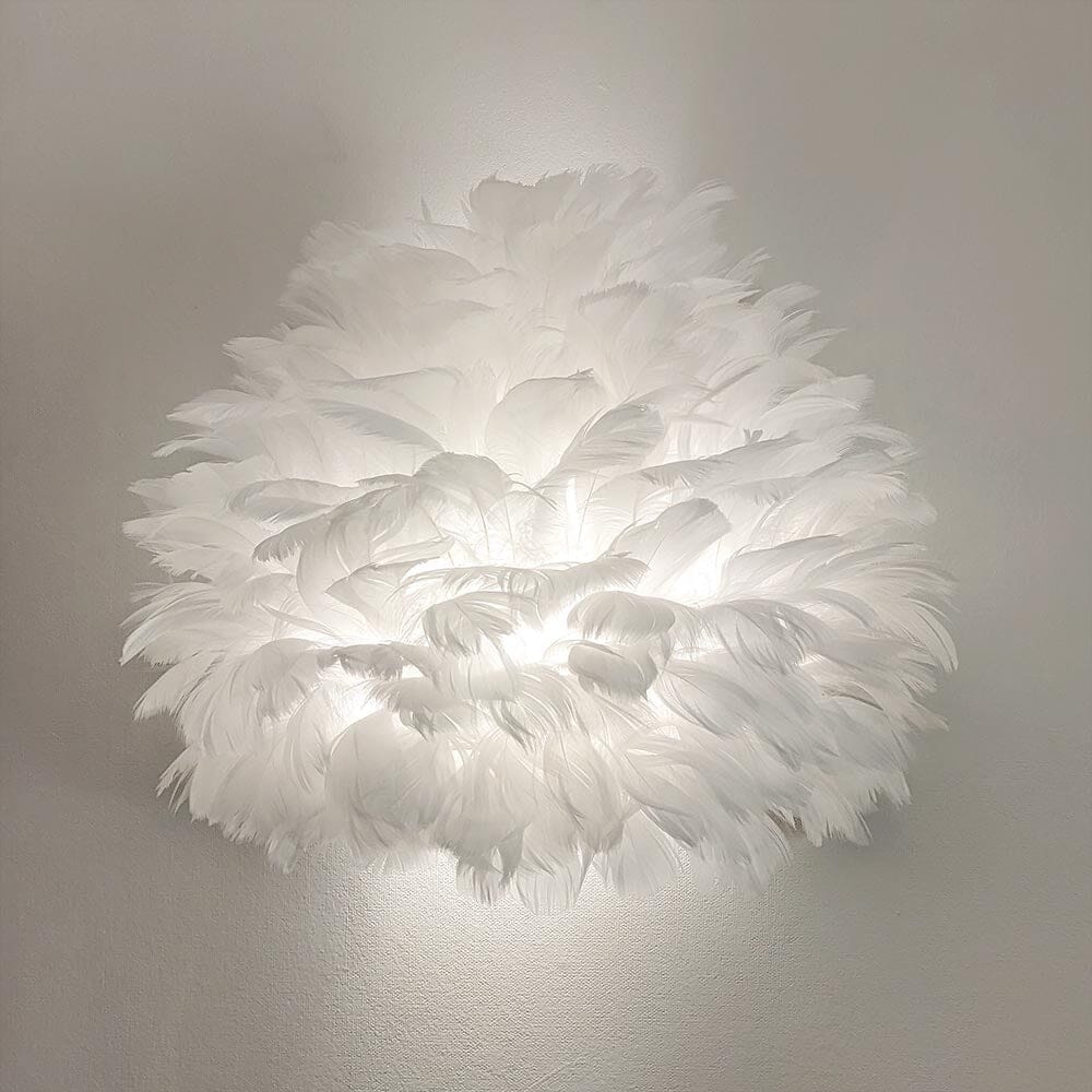 Natasha White Feather Wall Light – Jag Couture Chocolates