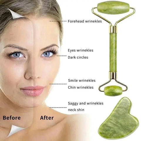 Natural Jade Roller Massager for Face Body and Back