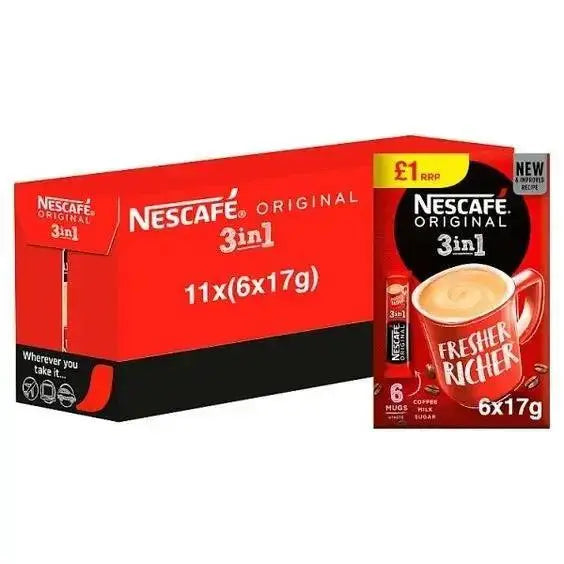 Nescafe Original 3in1 Instant Coffee, 6 Sachets x 17g