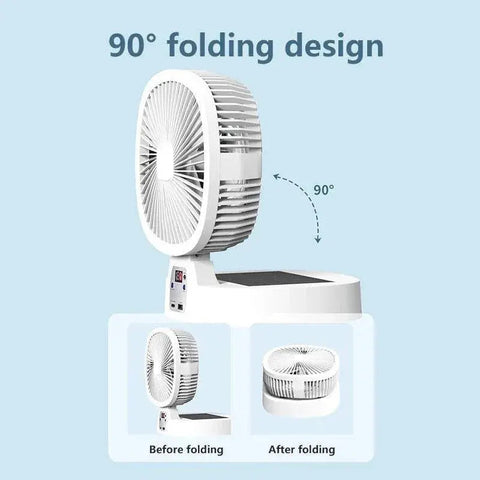 New Outdoor Camping Fan 5000mAh Solar Rechargeable Wireless Portable Desktop Electric Fan 3 Speed with Remote Control