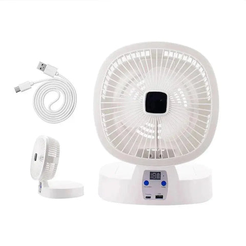 New Outdoor Camping Fan 5000mAh Solar Rechargeable Wireless Portable Desktop Electric Fan 3 Speed with Remote Control