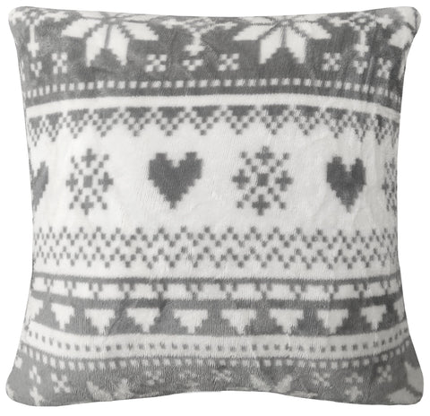 OLIVIA ROCCO Nordic Fair Isle Reversible Teddy Fleece Duvet Set With Pillowcases Plush Faux Fur Bedding Warm Winter Decor