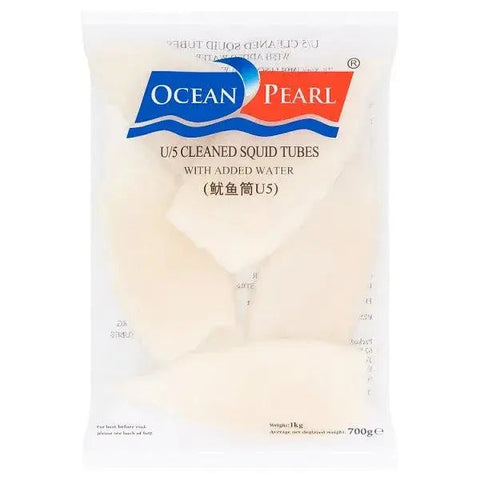 Ocean Pearl U/5 Cleaned Squid Tubes with Added Water 700g