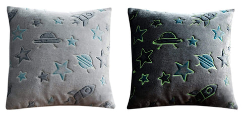 OLIVIA ROCCO Outer Space Glow In The Dark Teddy Fleece Duvet Set For Children With Rocket And Astronaut Design OEKO TEX Certified Winter Bedding