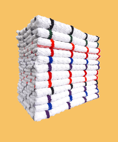 OLIVIA ROCCO Catering Grade Terry Tea Towels Pack Of 12, 100 Percent Indus Valley Cotton, Checkered Assorted Colours, Durable Absorbent And Soft