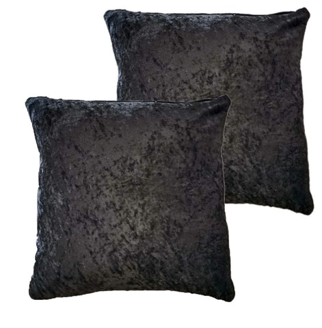 OLIVIA ROCCO Crushed Velvet Cushion Covers 17x17 Inches Pack Of 2 Polyester Indoor Outdoor Decorative Pillow Cases With Subtle Sheen