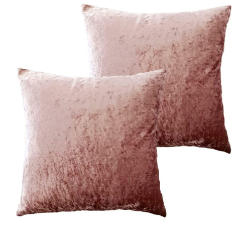 OLIVIA ROCCO Crushed Velvet Cushion Covers 17x17 Inches Pack Of 2 Polyester Indoor Outdoor Decorative Pillow Cases With Subtle Sheen