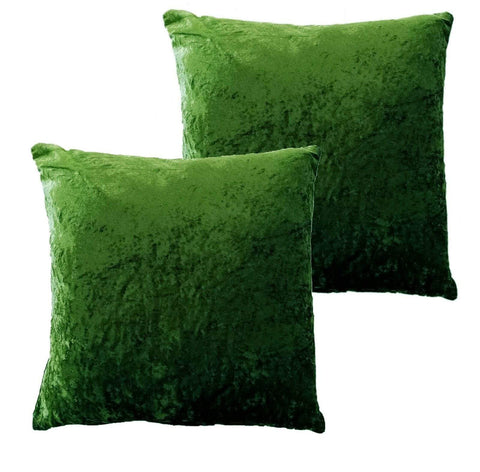 OLIVIA ROCCO Crushed Velvet Cushion Covers 17x17 Inches Pack Of 2 Polyester Indoor Outdoor Decorative Pillow Cases With Subtle Sheen